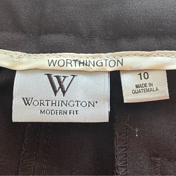 Worthington Modern Fit Ladies Chocolate Brown Dress Slacks 30" Long Size 10 - Picture 3 of 9